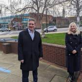 Labour leader Sir Keir Starmer with the party's West Yorkshire mayoral candidate Tracy Brabin on Thursday.