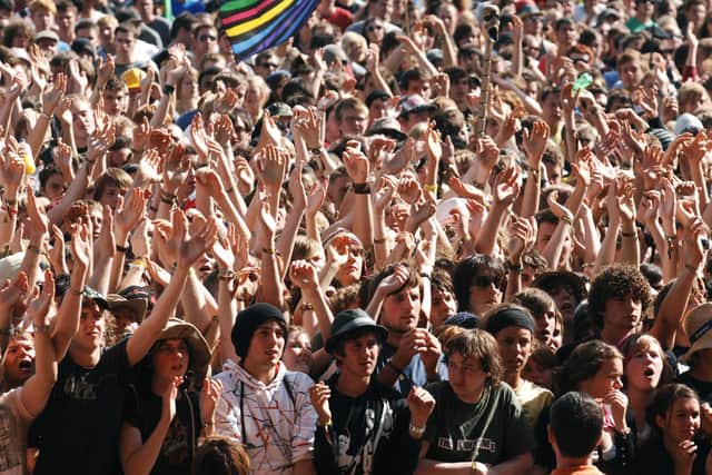 Crowds at the Leeds Festival, Bramham Park.