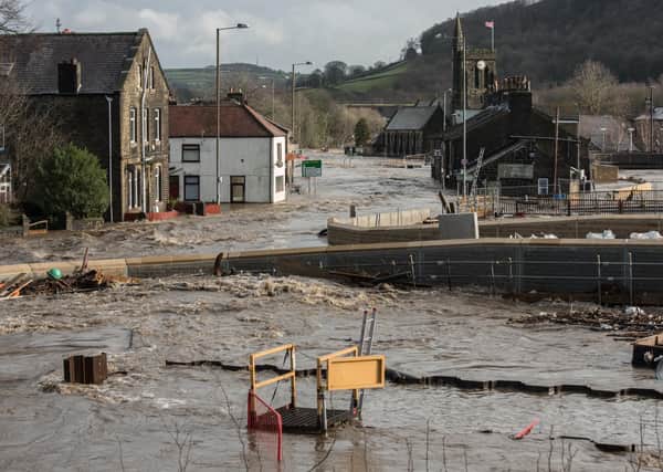 The scene of despair in Mytholmroyd after Storm Ciara struck in February.