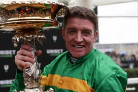 The now retired Barry Geraghty after his Champion Hurdle win on Epatante. He has now written a candid memoir entitled True Colours.