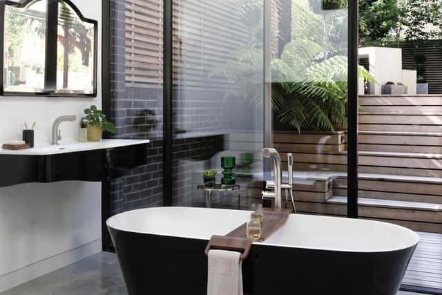Black is the colour for on-trend baths like this from  Uk Bathrooms