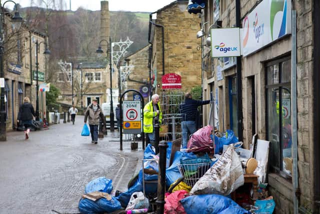 The clean up operation in Hebden Bridge after flooding