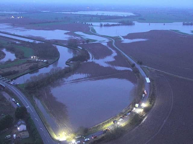 Farmland near East Cowick in East Yokshire has been inundated after a canal wall gave way  Picture: Humberside Fire and Rescue Service