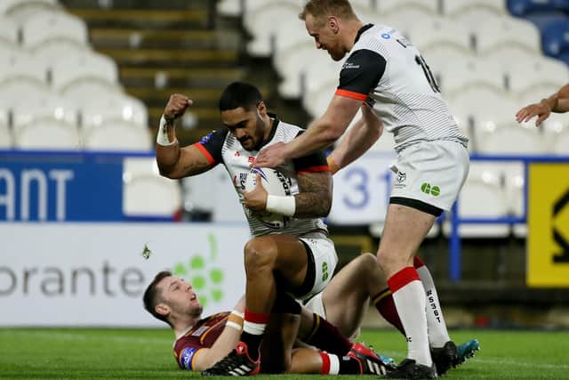 Switching sides: Ricky Leutele scored both Toronto's tries as they delivered a shock knockout blow to the Giants in last season's Challenge Cup. Pic: Richard Sellers/PA Wire.