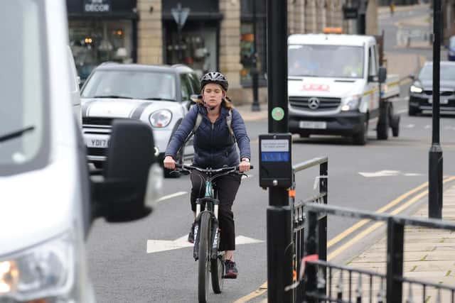 A cyclist on Kings Road, Harrogate. Picture Gerard Binks