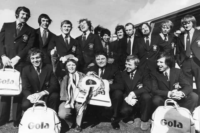 Final disappointment: Ian Brooke was Bradford Norrthern coach when they lost the Challenge Cup final against Featherstone Rovers 33-14
 in 1973. 
The Northern players are: Back row, left to right; Stan Fearnley, Peter Dunn, Mick Blacker, Graham Joyce, Dave Treasure, Eddie Tees, Peter Small, Lewis Cardiss, Dave Redfearn and Dave Stockwell.

Front, Mike Lamb, Albert Fearnley (general manager), Ronnie Barrett (physiotherapist) and Ian Brooke (coach).