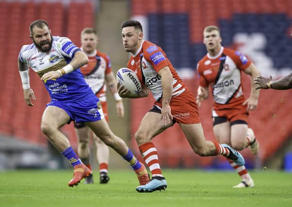INCOMING: Castleford's Niall Evalds, in action for Salford in The Challenge Cup Final against Leeds Rhinos at Wembley. Picture by Allan McKenzie/SWpix.com