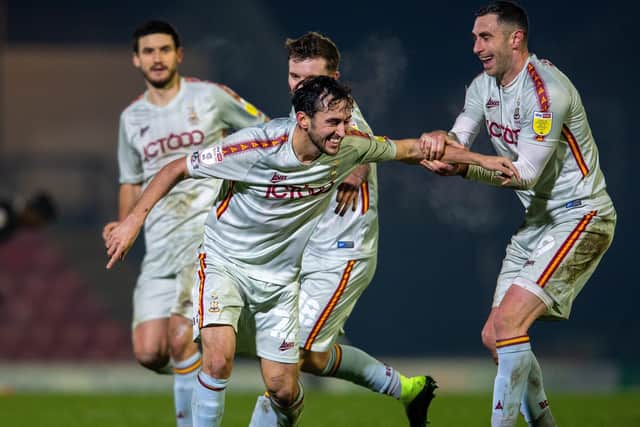 MOVING ON UP: Bradford City are this week's biggest movers, heading up four places after two wins from three. Picture: Bruce Rollinson
