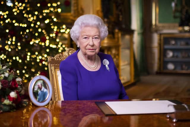The Queen has delivered a sociallly distanced Christmas broadcast from Windsor Castle.