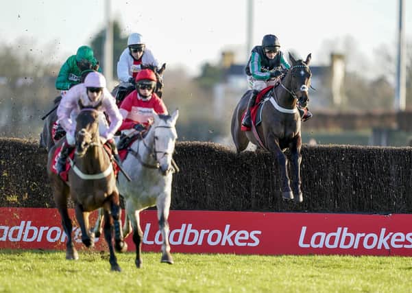 The trailing Altior (right) suffered a shock reverse in the Desert Orchid Chase at Kempton on Sunday.