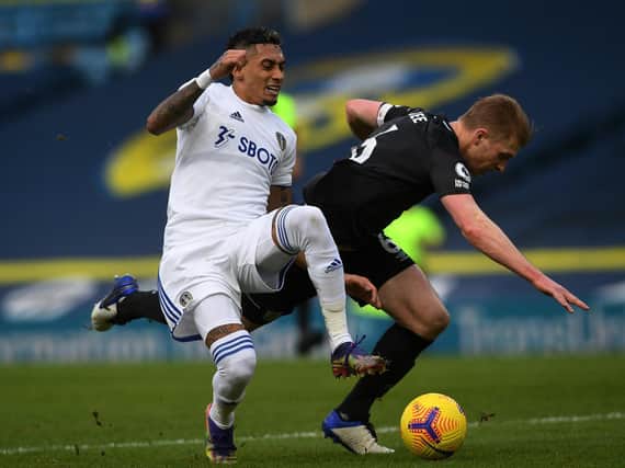 ATTACKING THREAT: Leeds United winger Raphinha had an excellent first half
