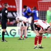Sheffield United's Jack Robinson reacts after full time of the Premier League match at Bramall Lane, Sheffield. (Picture: PA)