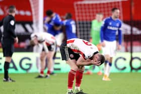 Sheffield United's Jack Robinson reacts after full time of the Premier League match at Bramall Lane, Sheffield. (Picture: PA)