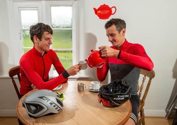 Triathletes Alistair and Jonny Brownlee are great disciples of Yorkshire Tea. Photo: Bruce Rollinson.