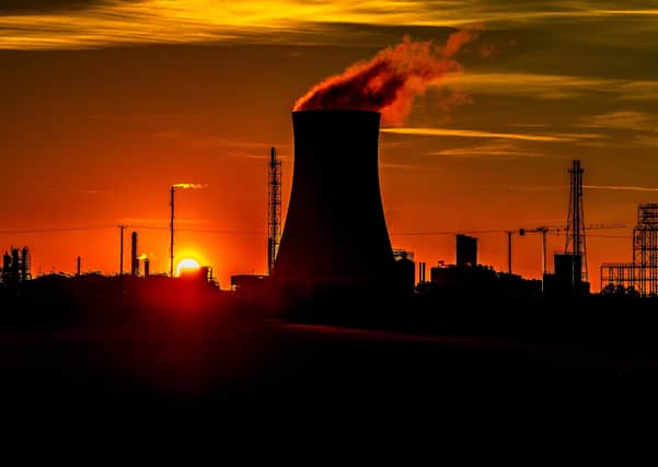 The sun setting behind Saltend Chemicals Park, in Hull.
 Picture James Hardisty.
