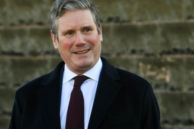 Sir Keir Starmer in Doncaster before Christmas - he is facing a Brexit revolt from his party after agreeing to back Boris Johnson's EU trade deal.