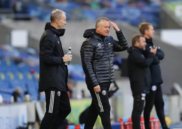 Sheffield United manager Chris Wilder and assistant Alan Knill. Picture: David Klein/Sportimage