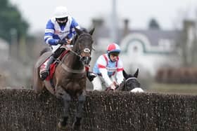 Bryony Frost and Frodon on their way to a landmark win in the King George VI Chase at Kempton.