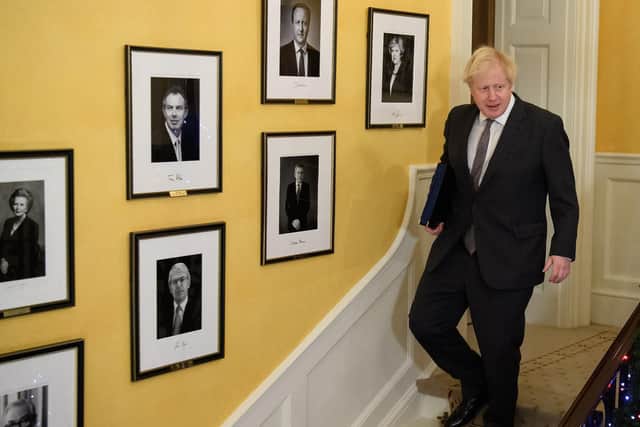 Prime Minister Boris Johnson after signing the EU-UK Trade and Cooperation Agreement at 10 Downing Street, Westminster.