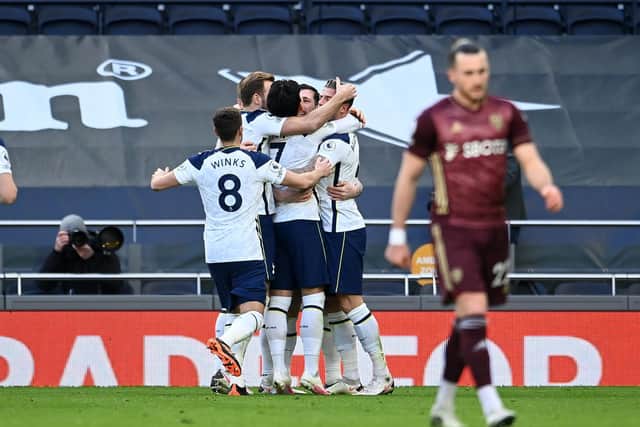 Tottenham celebrate going 3-0 ahead. Picture: Getty Images.