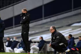 Marcelo Bielsa watches on during Leeds United's defeat at Tottenham. Picture: Getty Images.
