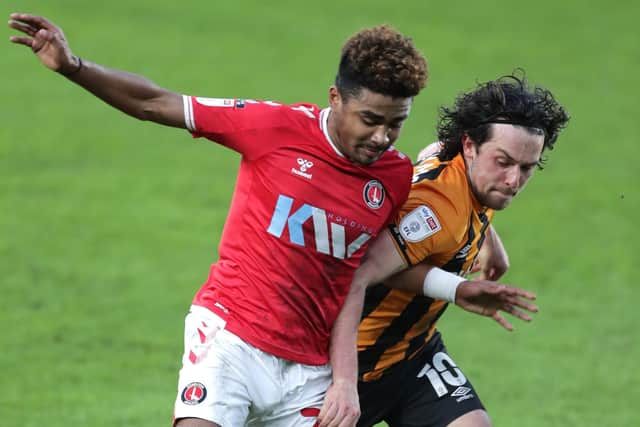 Tussle: Charlton Athletic's Ian Maatsen (left) and Hull City's impressive George Honeyman battle for the ball. Picture: Richard Sellers/PA Wire.