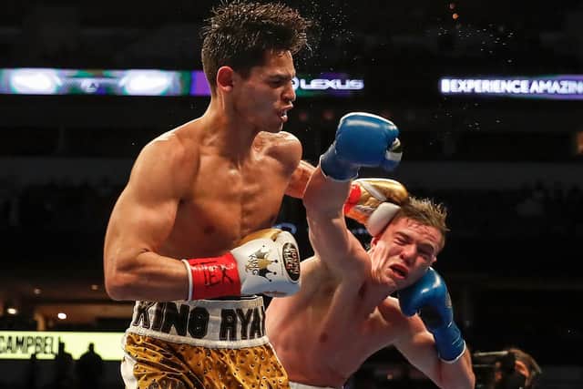 TOUGH NIGHT: Ryan Garcia (L) lands a left hook against Luke Campbell, the Hull fighter losing out in the fifth round Picture: Tim Warner/Getty Images.