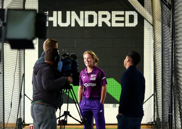 Lauren Winfield of the HEadingley-based Northern SuperChargers is interviewed at the launch of The Hundred back in October 2019. Picture: Charlie Crowhurst/Getty Images
