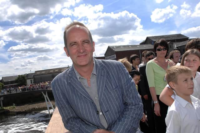 Kevin McCloud, presenter of Grand Designs, on the Millennium Bridge in Castleford. Picture: Gerard Binks