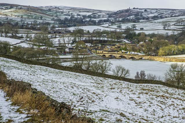 Wintry scenes at Burnsall in the Yorkshire Dales National Park after snow fell over the weekend. Picture: Tony Johnson.