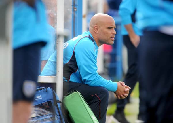 Derby date: Guiseley joint manager Marcus Bignot