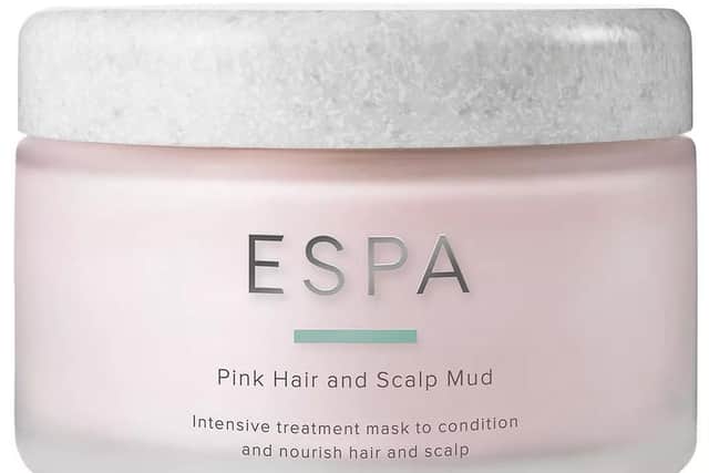 ESPA Pink Hair & Scalp Mud treatment mask, to deeply condition and nourish hair and scalp, leaving you with ultra-soft, smooth and managable lengths. It's £34 at CultBeauty.co.uk.