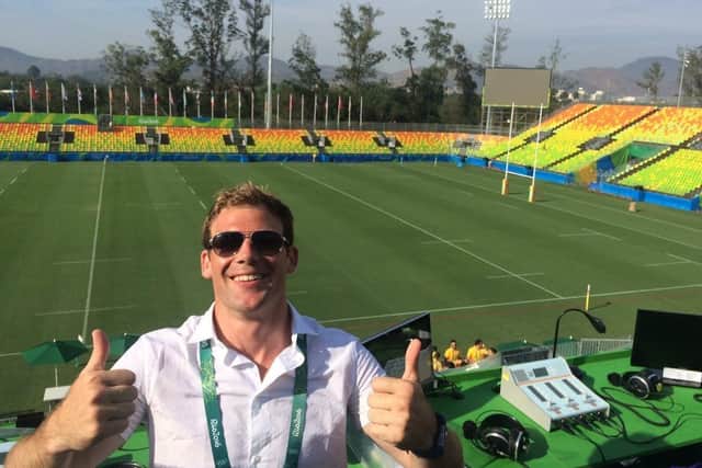 Broadcaster Rob Vickerman working at the Rio Olympics