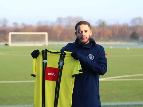 New Harrogate Town signing Jay Williams. Picture courtesy of Harrogate Town AFC.