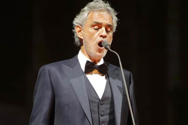 Bocelli giving a performance at Sheffield Arena in September 2016.