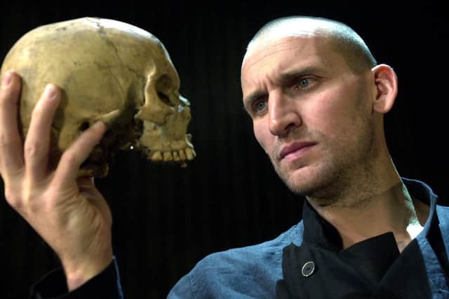 Ex-offenders have taken on roles such as Hamlet through Rowan Mackenzie's work. Pictured is Christopher Eccleston as Hamlet at West Yorkshire Playhouse