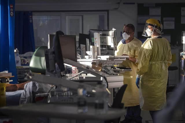 Intensive care medics in London, where hospitals are on the verge of being overwhelmed. Pic: PA