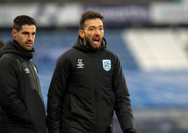 ALL CHANGE: Huddersfield Town head coach Carlos Corberán and, right, assistant, Jorge Alarcón.
 Picture: Bruce Rollinson