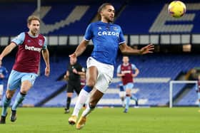 REST DAY: Everton's Dominic Calvert-Lewin will be left out of Saturday's line-up to face Rotherham United in the FA Cup. Picture: Alex Pantling/PA
