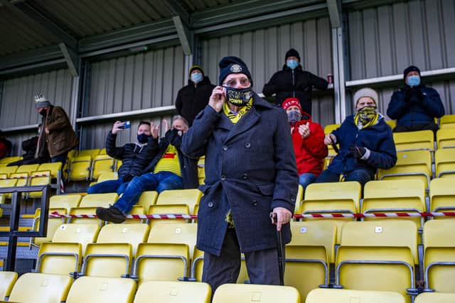 FALLING BEHIND: Harrogate Town’s fans have been among the few in Yorkshire to see their team in action this season, but have seen a number of games lost in recent weeks due to the weather.  Picture Tony Johnson