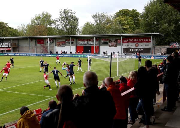 GAME OVER? Northern Premier League rivals Scarborough Athletic and FC United of Manchester, pictured, could see their season ended after league bosses recommended declaring the 2020-21 campaign null and void to the FA yesterday, due to the impact of the Covid-19 pandemic. Picture: Tim Markland/PA