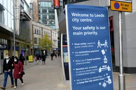 Leeds city centre during lockdown, as figures suggest cases of the new variant in Yorkshire are on the rise