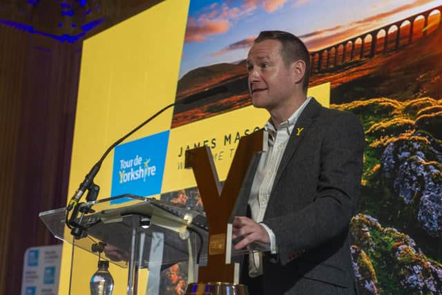 Revealing the route of the 2020 Tour de Yorkshire was one of Mason's first jobs at Welcome to Yorkshire - but the event had to be called off due to Covid. Picture Tony Johnson