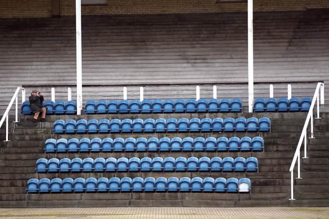 Empty stands at Doncaster's earlier this week.