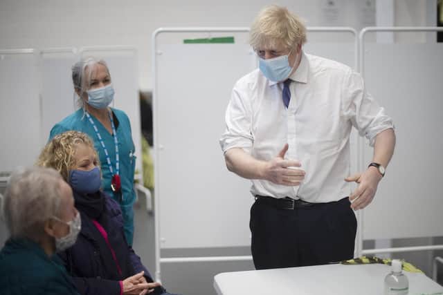 This was Boris Johnson visiting a regional Covid vaccine centre in Bristol.