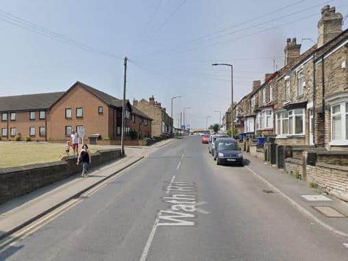 The 20-year-old was shot in Wath Road, Mexborough, just after 4pm yesterday.