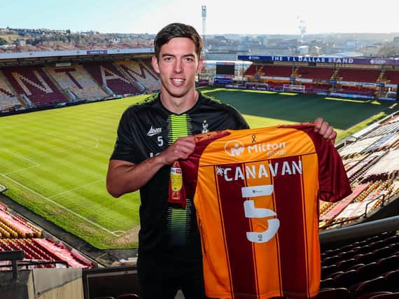 LIVING THE DREAM: Niall Canavan poses with his Bradford City shirt