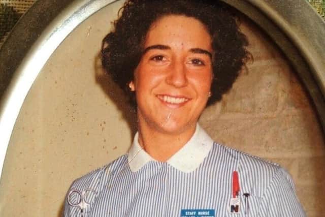 Mel Pickup when she was a staff nurse in Barnsley 1990