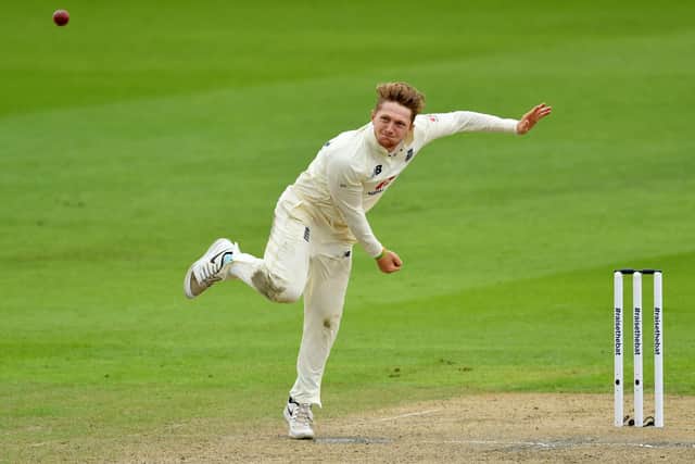 BACKING: England and Yorkshire's Dom Bess bowling during the First Test match at Old Trafford last summer. Picture: Dan Mullan/NMC Pool/PA.