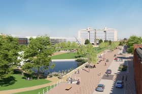 An artist's impression of Queen's Gardens in the future.